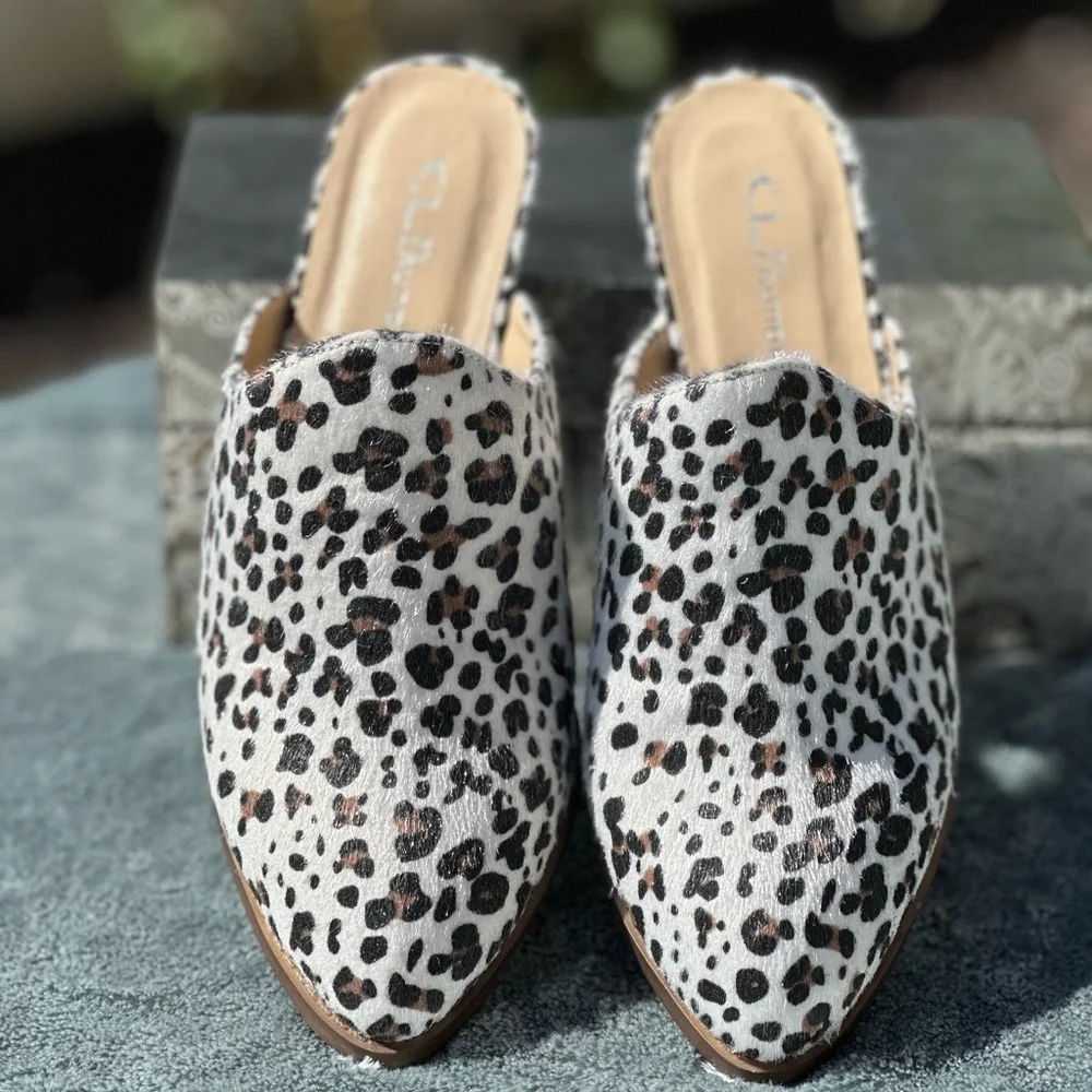 CL by Laundry Catherine Faux Leo Heeled Mules Size 8/38.5 - Picture 4 of 4